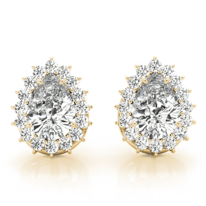 Elke Natural Diamond Yellow Gold Halo