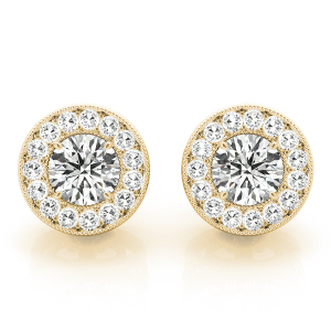  Evalie Natural Diamond Yellow Gold Halo