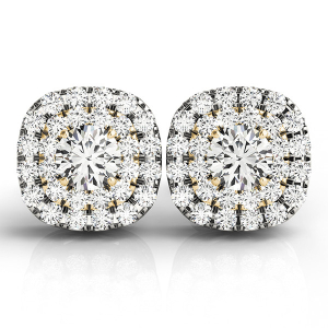 Ebba Natural Diamond Yellow Gold Halo