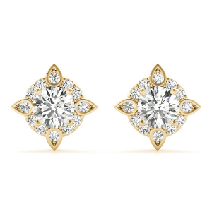 Evora Natural Diamond Yellow Gold Halo