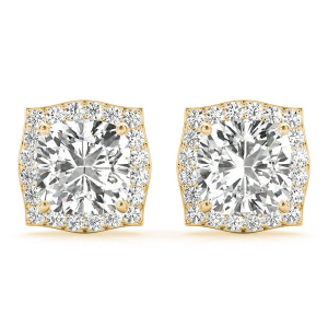 Elda Natural Diamond Yellow Gold Halo