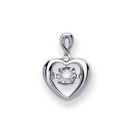 0.06 Carat Natural Round Dancing Diamond Pendant with illusion setting
