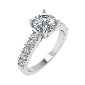  Cherice Lab-Created Diamond 4 Prong Side Stone Engagement Ring