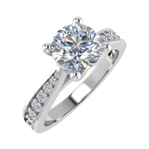 Courtlin Lab-Created Diamond 4 Prong Side Stone Engagement Ring