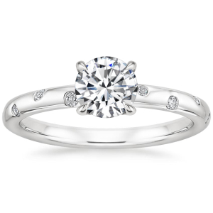  Carlye Natural Diamond 4 Prong Set Side Stone Engagement Ring