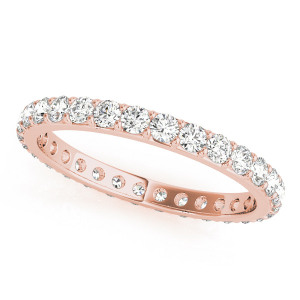 Elyza Natural Rose Gold Prong Eternity Diamond Ring