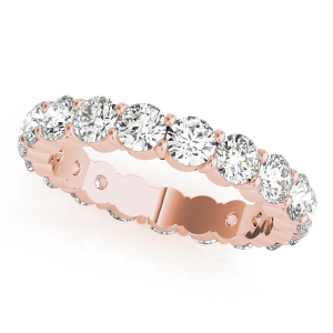 Ellee Natural Rose Gold 4 Prong Eternity Diamond Ring