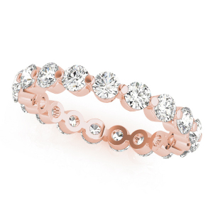 Ellorie Natural Rose Gold Prong Eternity Diamond Ring