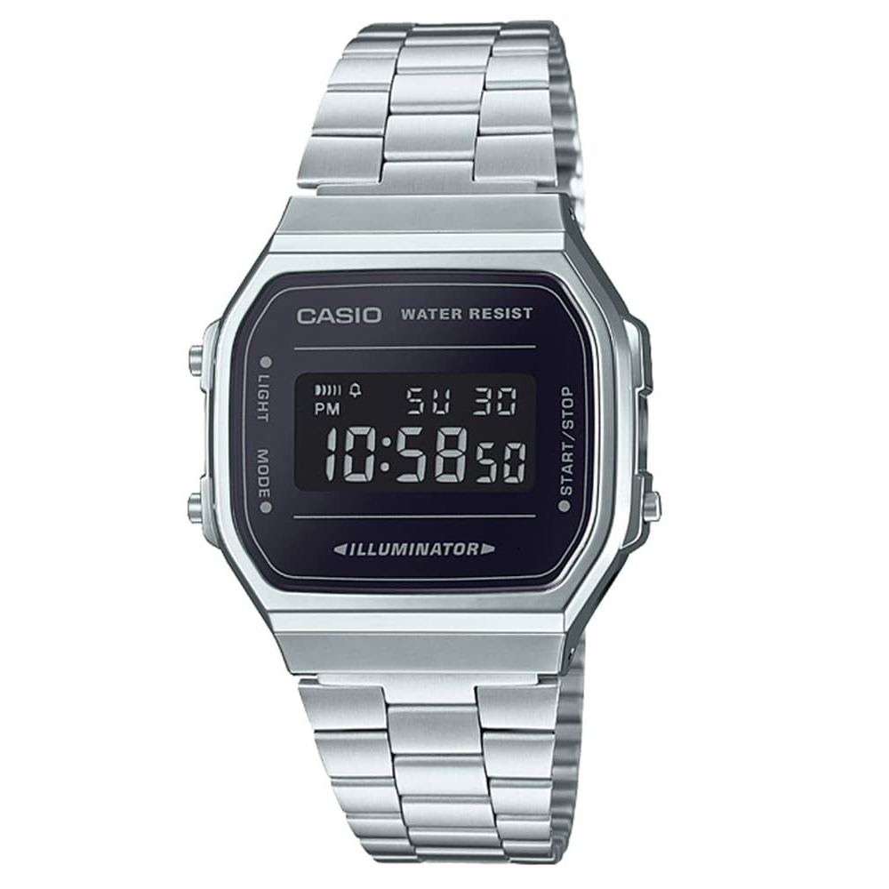 Classic Digital Watch - Silver with Black Case