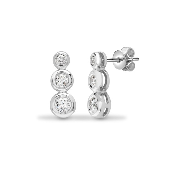 Lynnzi Natural Bezel Set  Diamond Earrings