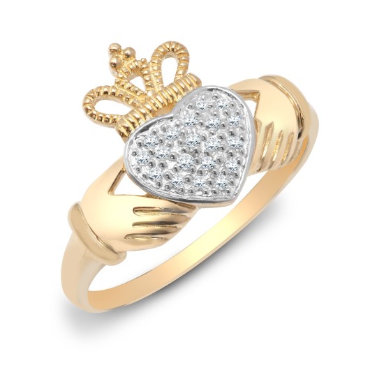 0.05 Ct Natural Round Cut Danae  Diamond Rings in 9K White Gold