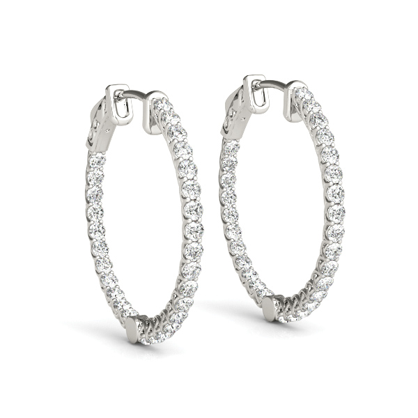 1.92-5.00 Carat Prong Setting Natural And Lab Created Round Diamond Hoop Earrings