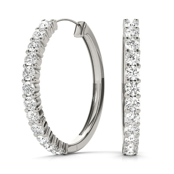 Kenia Natural Shared Prong  Diamond Earrings