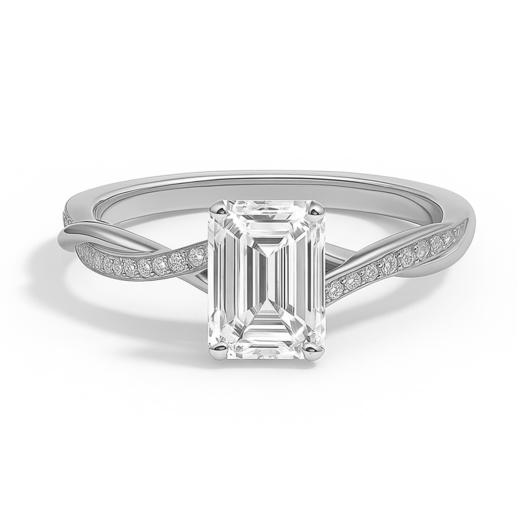 Jihya Lab-Created 4 Prong  Diamond Ring