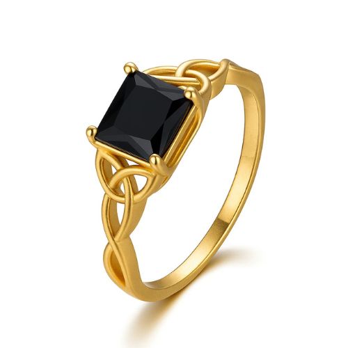 Sharron Black 4 Prong Diamond Ring