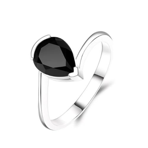Fenclin Black V Prong  Diamond Ring