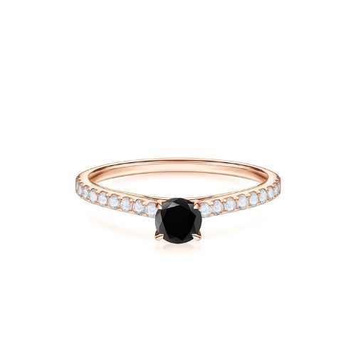 Fencilla Black 4 Prong Diamond Ring