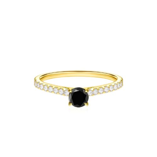 Fencilla Black 4 Prong Diamond Ring