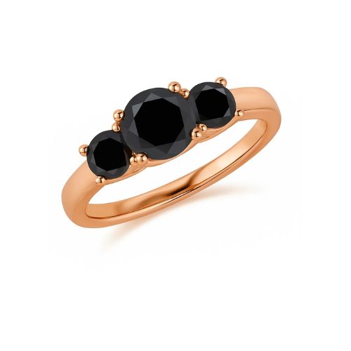 Feronas Black 4 Prong Diamond Ring