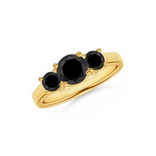 Feronas Black 4 Prong Diamond Ring