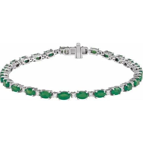 Ralana 7.90 Carat Emerald 4 Prong  Diamond Bracelet