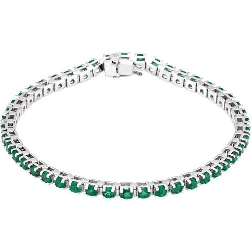 Resa 5.52 Carat Emerald 4 Prong  Diamond Bracelet