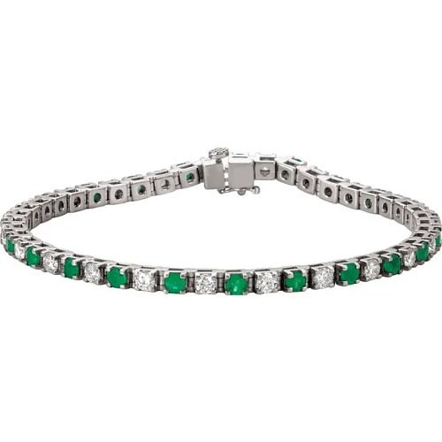 Royse 4.76 Carat Emerald 4 Prong  Diamond Bracelet