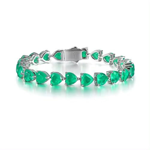Romilly 15.00 Carat Emerald 3 Prong  Diamond Bracelet