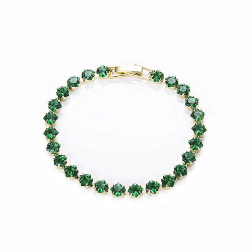 Rhylen 5.00 Carat Emerald 4 Prong  Diamond Bracelet