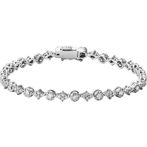 2.5 Ct Lab-Created Diamond Round Cut Stefany  Tennis Bracelets in Silver 925