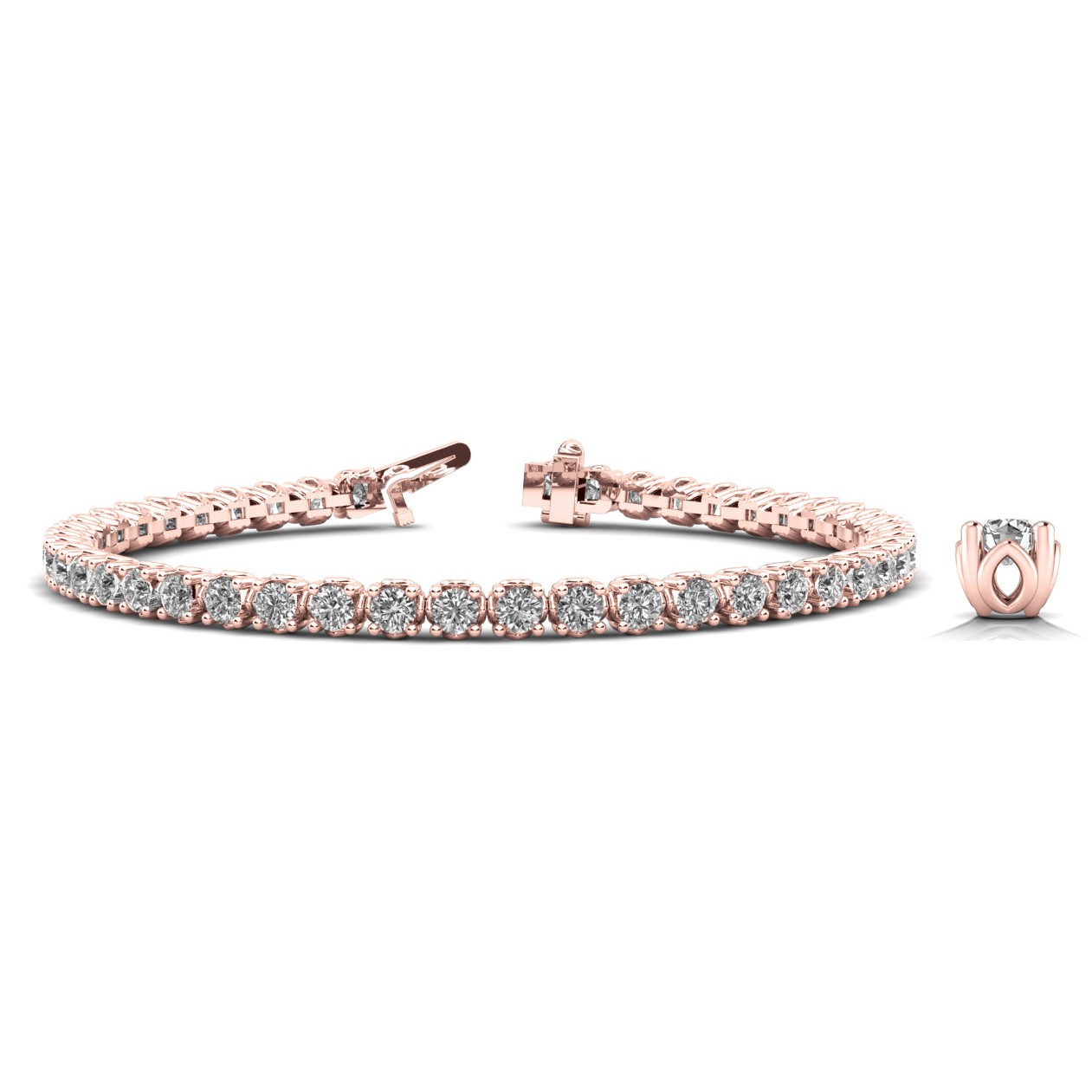 Rossie Natural 4 Prong  Diamond Bracelet