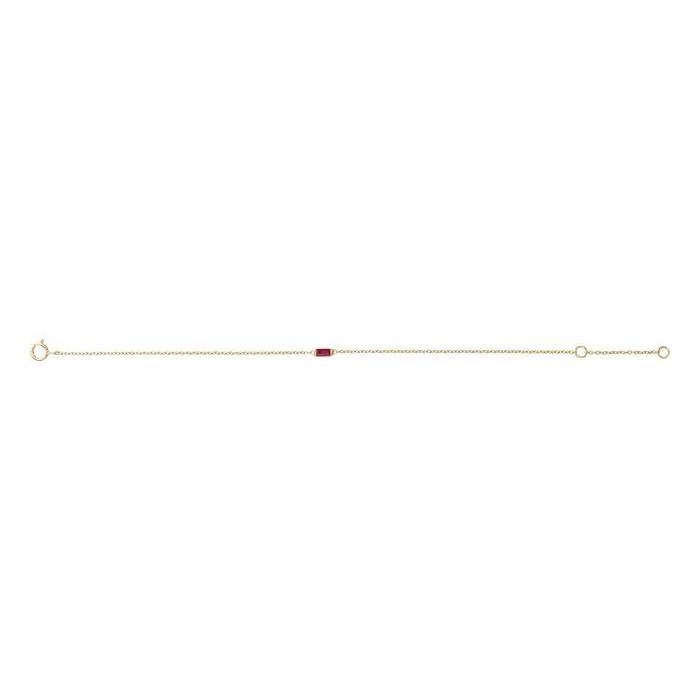 Ploy Natural Ruby Channel Set  Diamond Bracelet