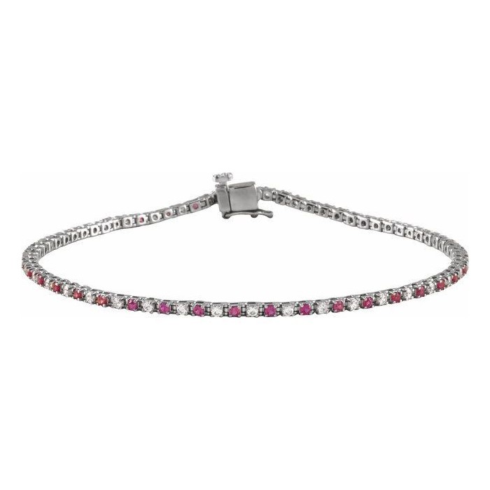 Tannaz 10.00 Carat Lab Grown Ruby  Diamond Bracelet
