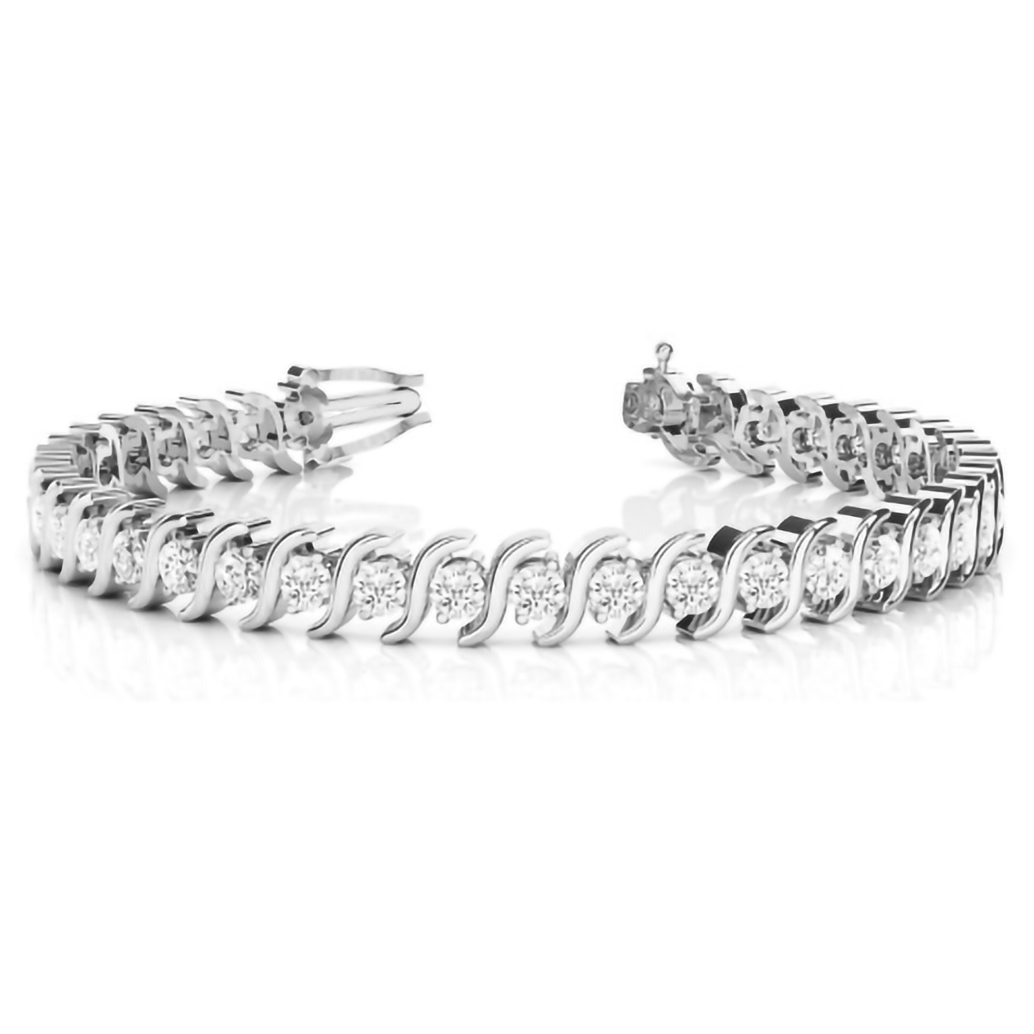 Polly 0.25 - 6.00 Carat Natural S Link  Diamond Bracelet