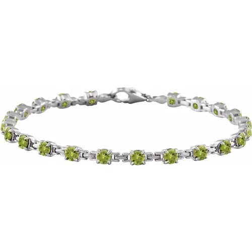 Rhetta 5.30 Carat Peridot 4 Prong  Diamond Bracelet