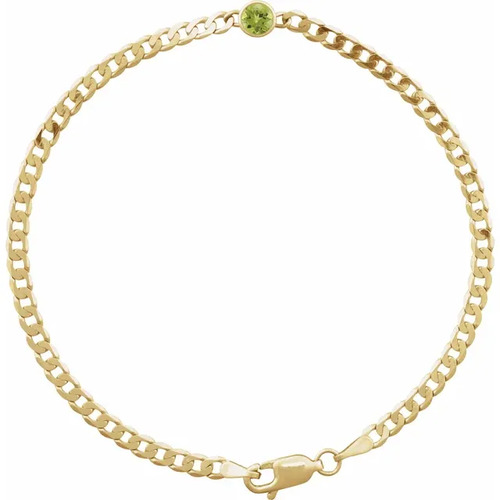 Raquelle Peridot Bezel Set  Diamond Bracelet