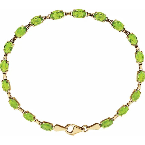 Rheba 9.00 Carat Peridot 4 Prong  Diamond Bracelet