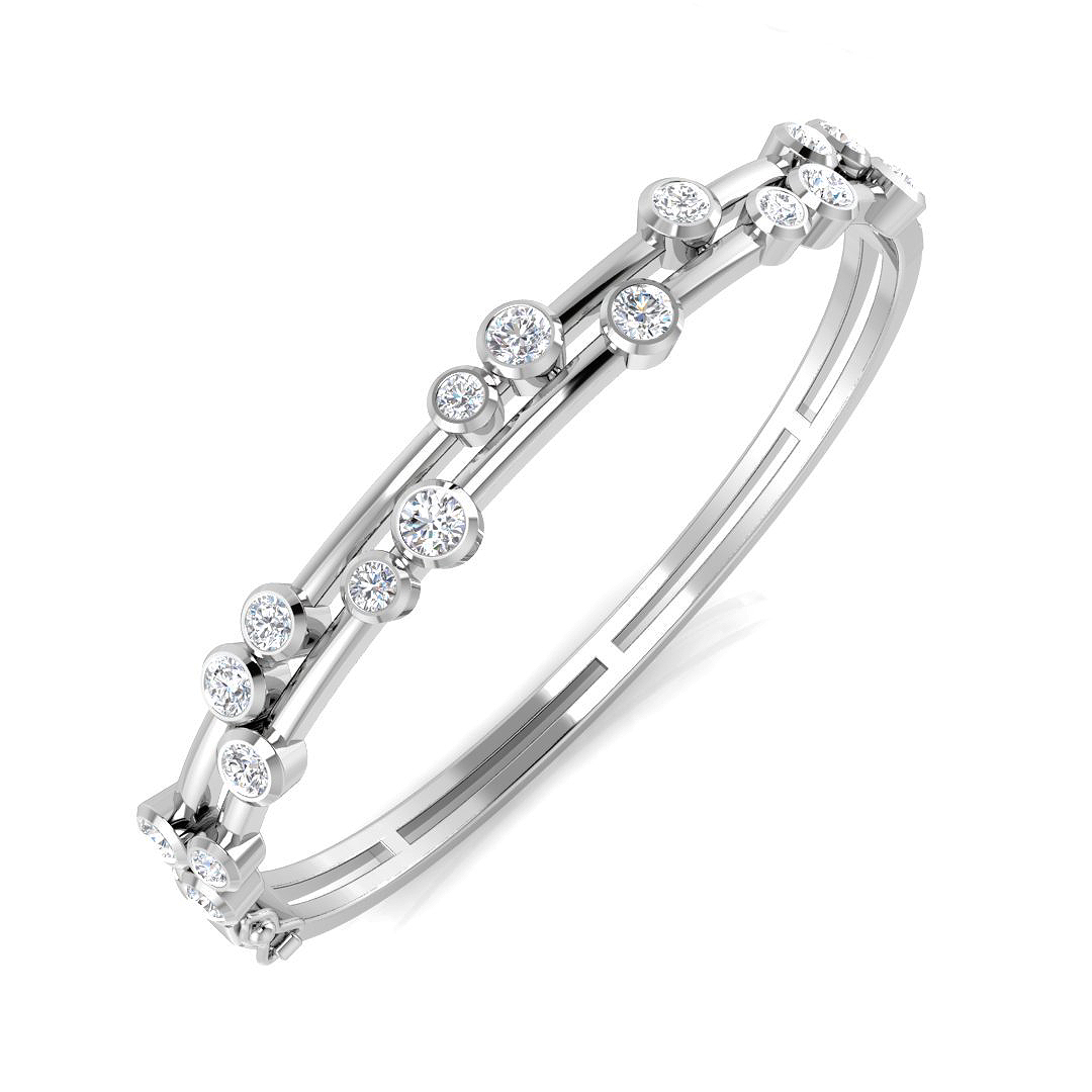 Suzeika Lab-Created Bezel Set Diamond Bracelet