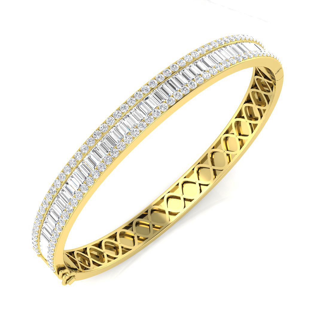 Haetas Lab-Created Channel Set Diamond Bracelet