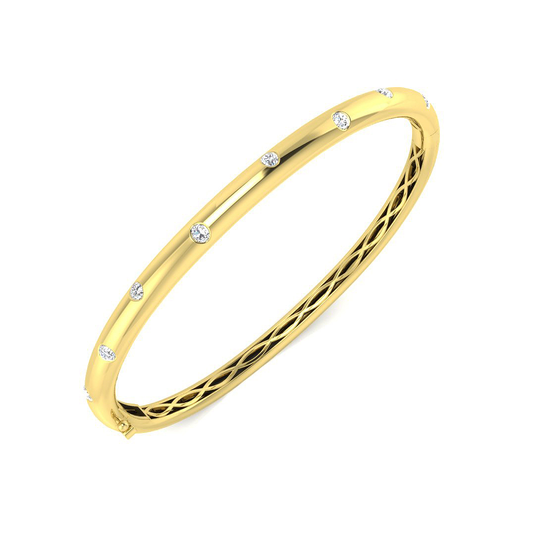 Sneal Lab-Created Bezel Set Diamond Bracelet