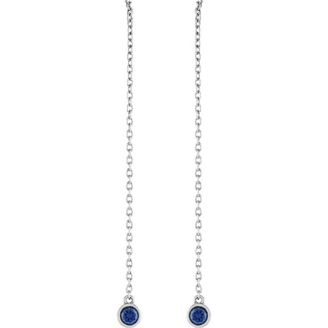 Thang 0.22 Carat Blue Sapphire  Diamond Earrings