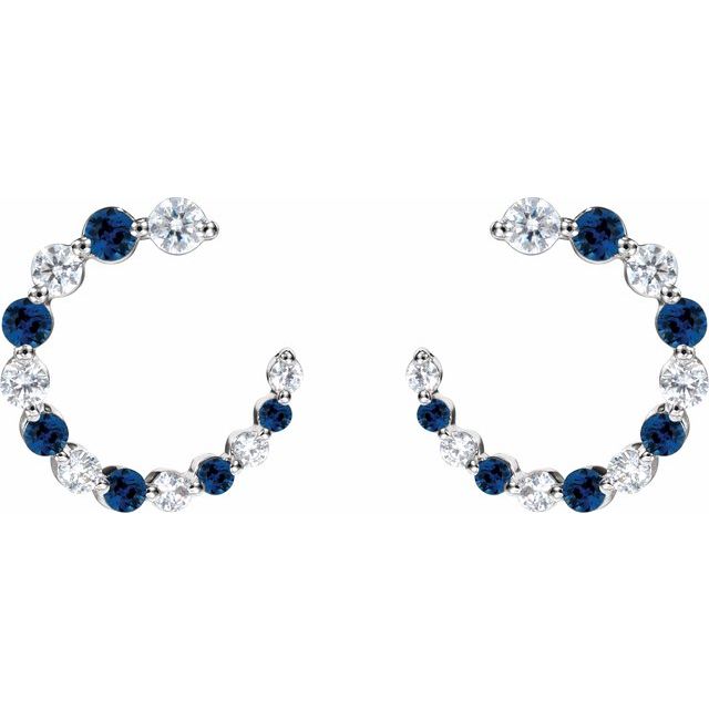 Taye 5.45 Carat Blue Sapphire  Diamond Earrings