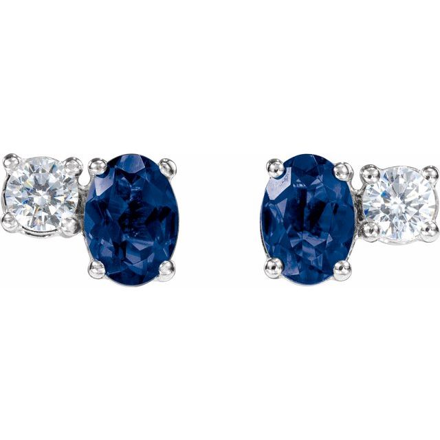 Tariana 3.00 Carat Blue Sapphire  Diamond Earrings