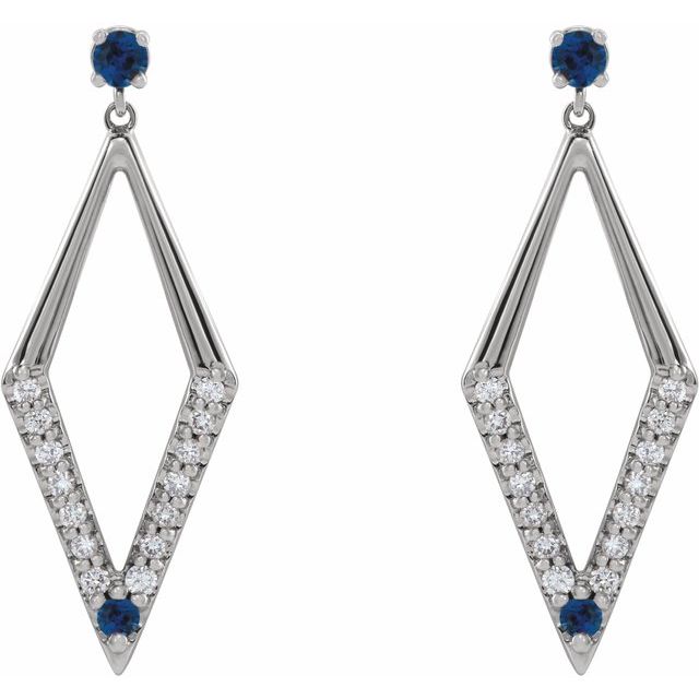 Truvy 0.84 Carat Blue Sapphire  Diamond Earrings