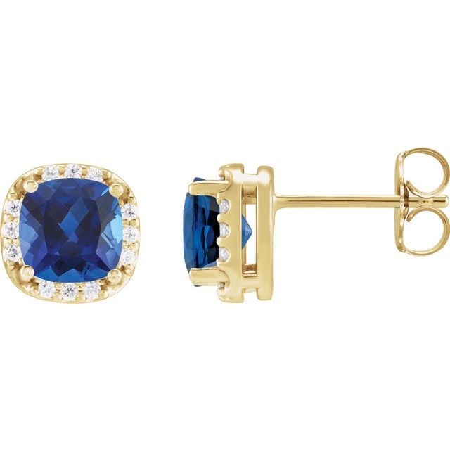 Taisiya Blue Sapphire  Diamond Earrings
