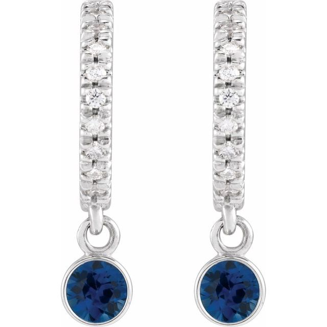 Tuyet 0.40 Carat Blue Sapphire  Diamond Earrings