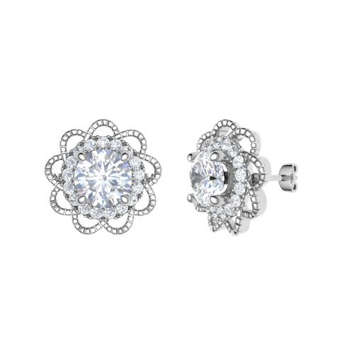 Jackston 0.30 - 1.50 Carat Natural 4 Prong  Diamond Earrings