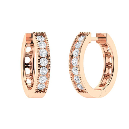 Kimora Natural Milgrain Set  Diamond Earrings