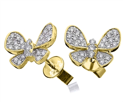 Khloei Natural Pave Set  Diamond Earrings