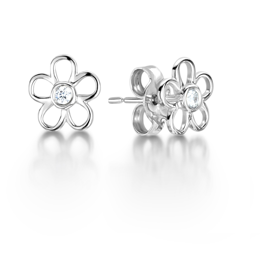 Grayce Natural Bezel Set  Diamond Earrings